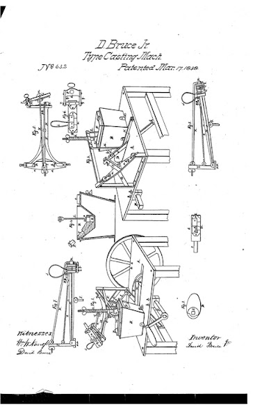 machine for casting printing types