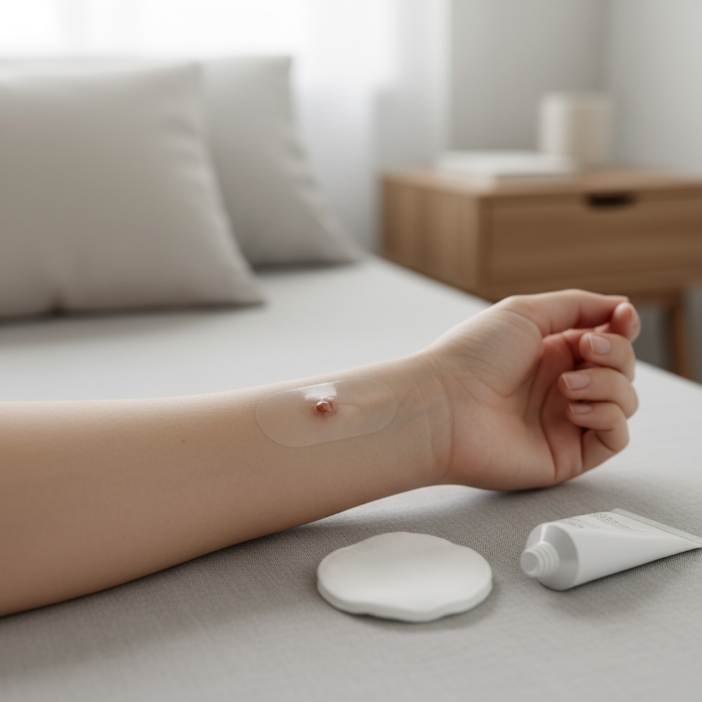 🛌 4단계: 딱지 관리와 붉은 자국 예방