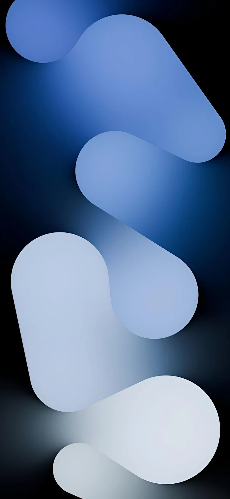 Abstract Blue Curved Waves - Digital Art Full HD iPhone Wallpaper (1284x2778)