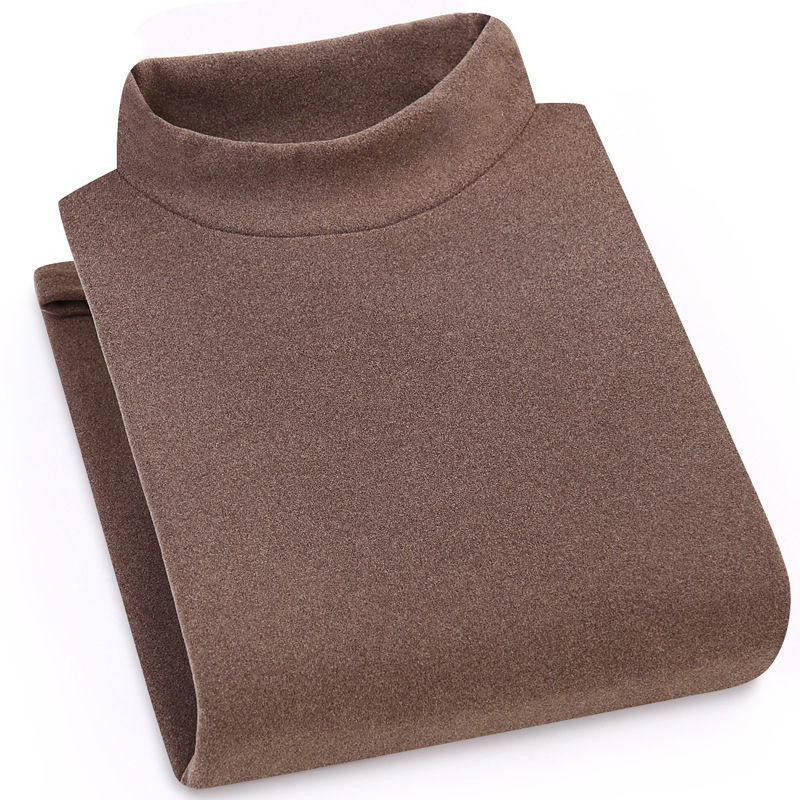 Men's knit sweater with stand-up collar, warming and elastic
