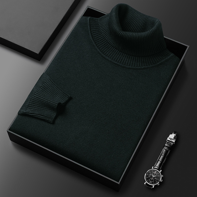 Herren-Rollkragenpullover, elastisch und körperbetont