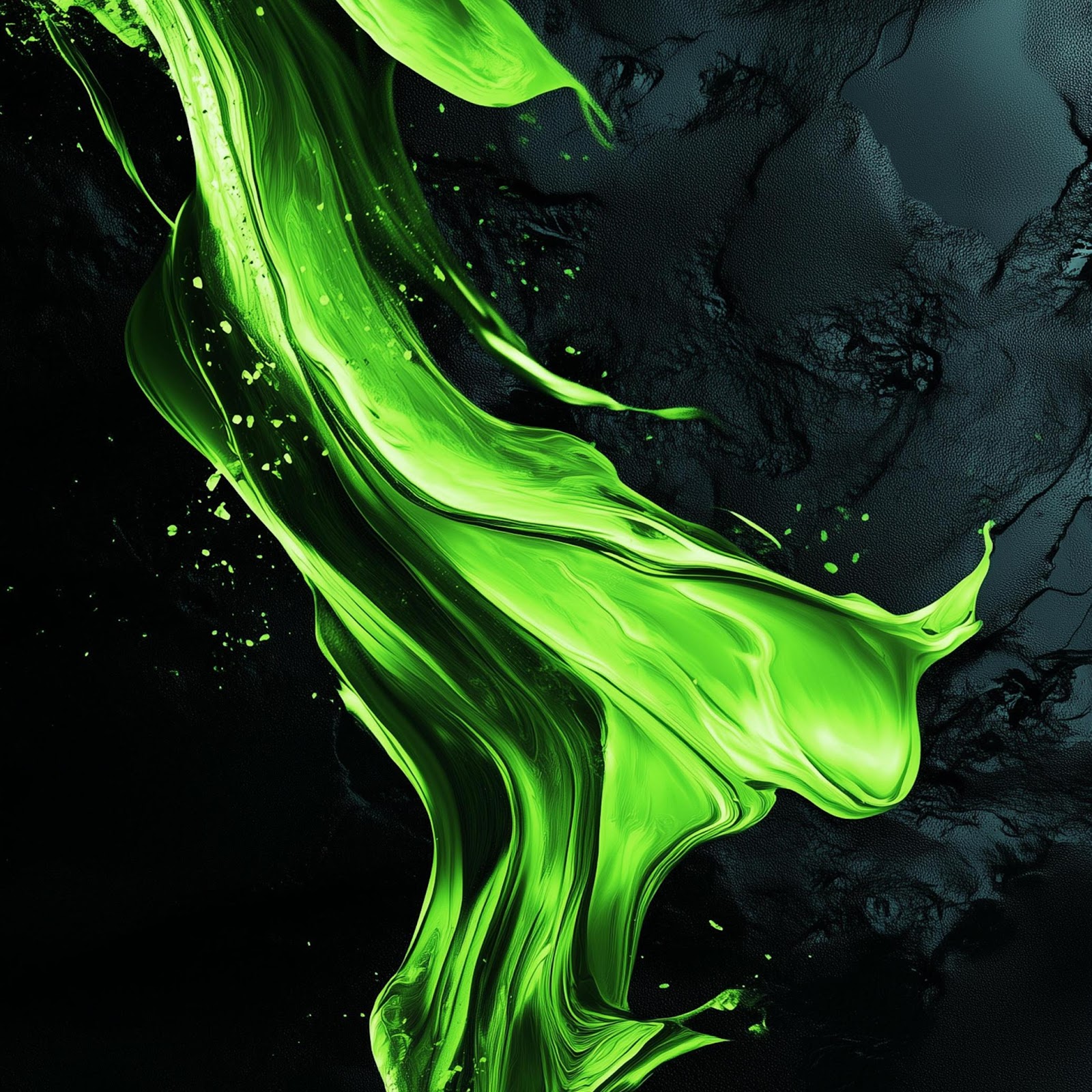 Download Vibrant Neon Green Splash 2K iPhone
