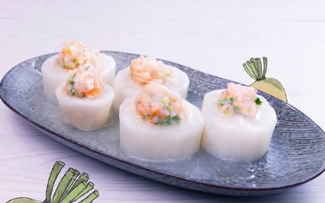 Củ Cải Nhồi Tôm Hấp