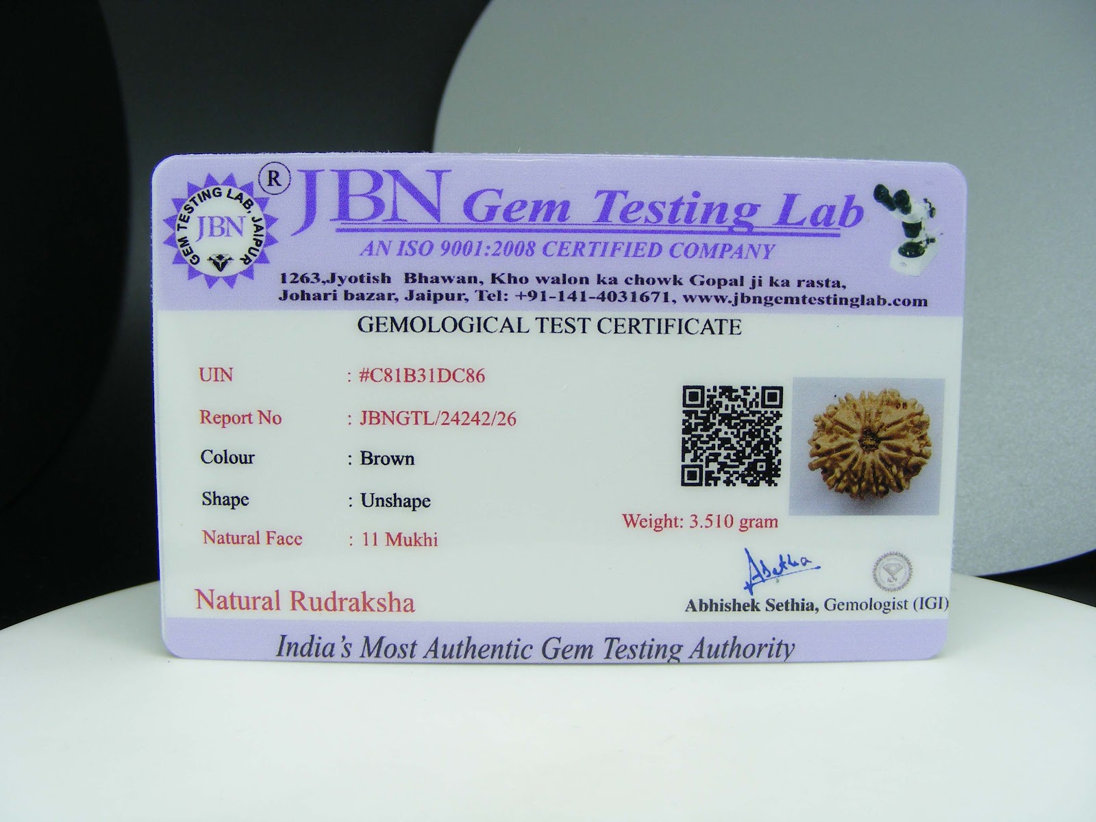 Natural 11 Mukhi Rudraksha 