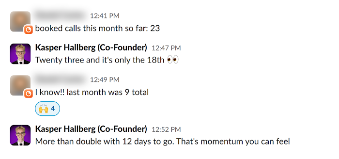Client message in Slack