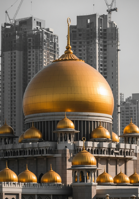 Golden Mosque Dome Close-up