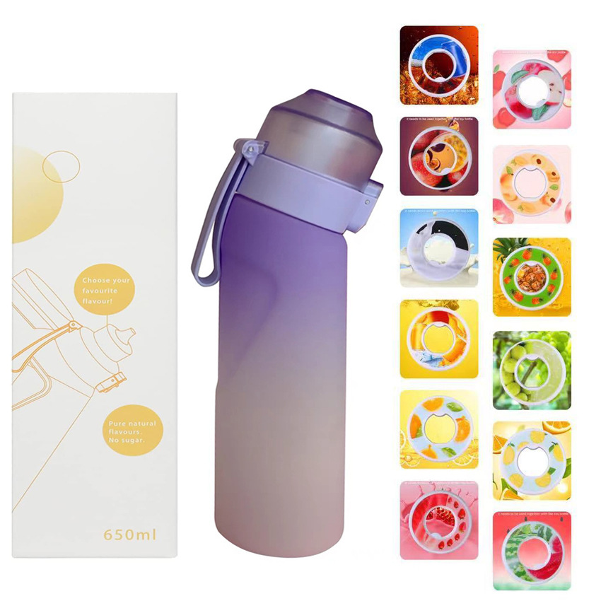 Tritan-Sportflasche mit 12 Geschmacksringen, 650 ml