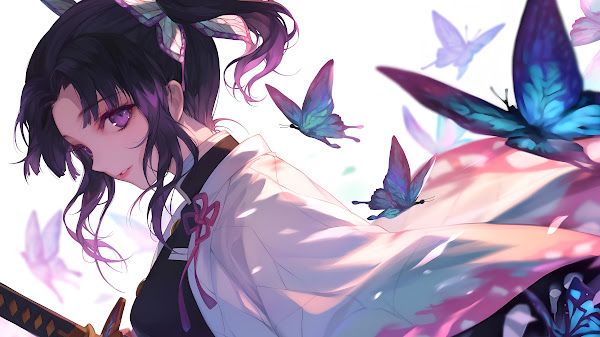 Demon Slayer Kanao Tsuyuri Butterfly Elegance - Wallpaper 4K