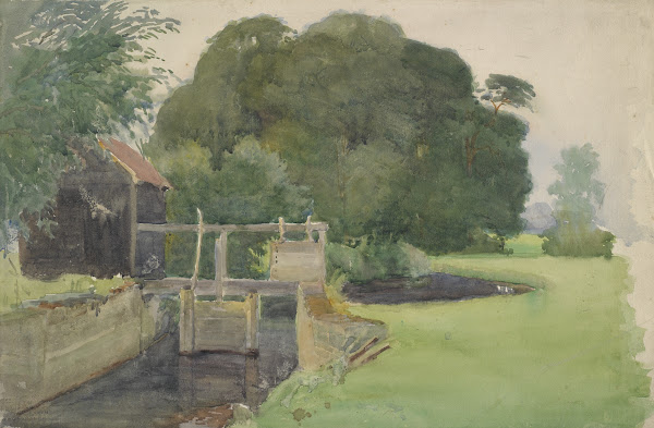Landscape with lock gate