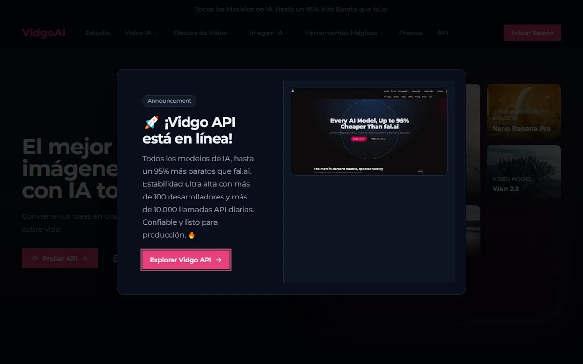 Captura de Vidgo AI