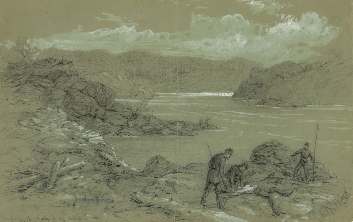 Discovering the bodies of the slain in the Potomac river 1861
