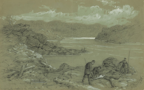 Discovering the bodies of the slain in the Potomac river 1861