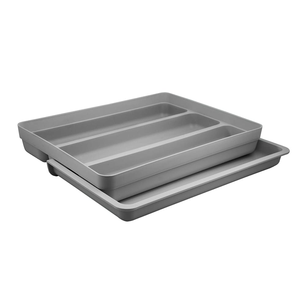 Organizador de cubiertos extensible chico OU™ Logic color gris