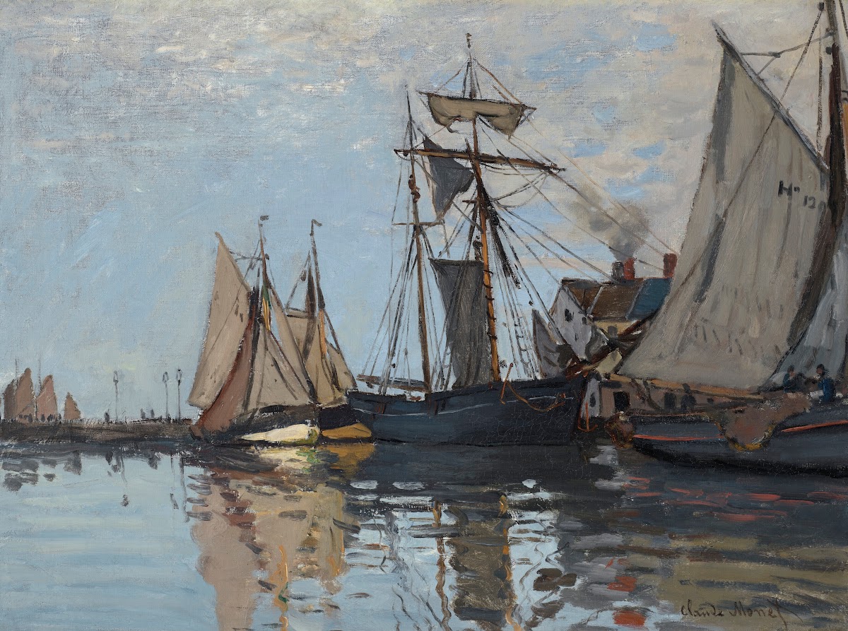 Bateaux dans le port de Honfleur 1866