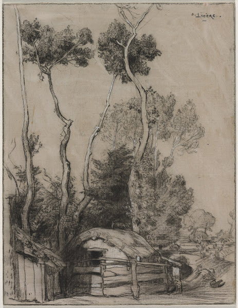 Landscape with Cottages c 1860s 1918