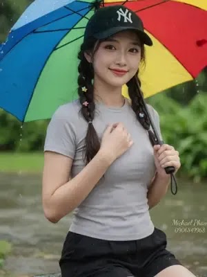 🌧️💖🎶 Thơ Lục Bát – Mưa Ngâu Đợi Anh (threads) 🎶💖🌧️ Mưa ngâu em đứng đợi anh, Giọt rơi ướt áo… mong manh nỗi chờ. C