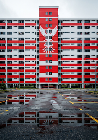 Old Red HDB Mural Reflection