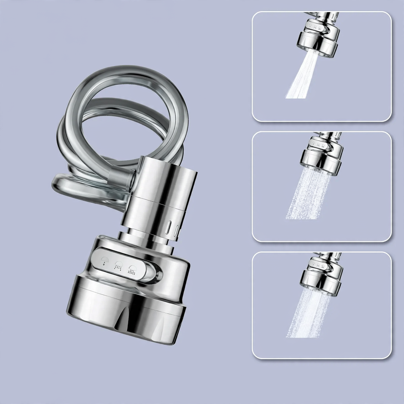 Pull-down faucet attachment, 360° swiveling