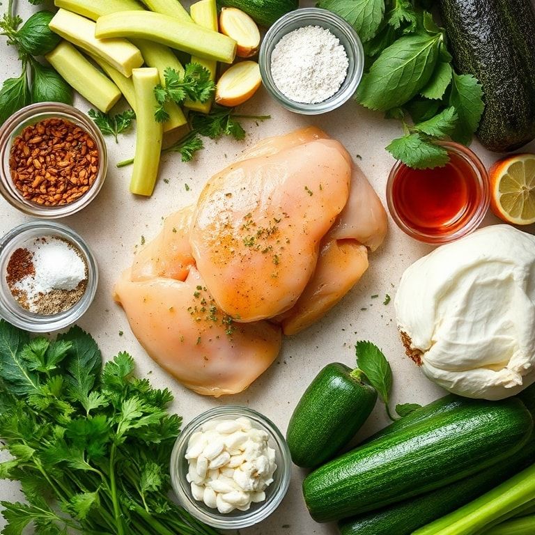 Ingredients for Easy Sheet Pan Hot Honey Garlic Chicken with Zucchini: Quick & Juicy Dinner