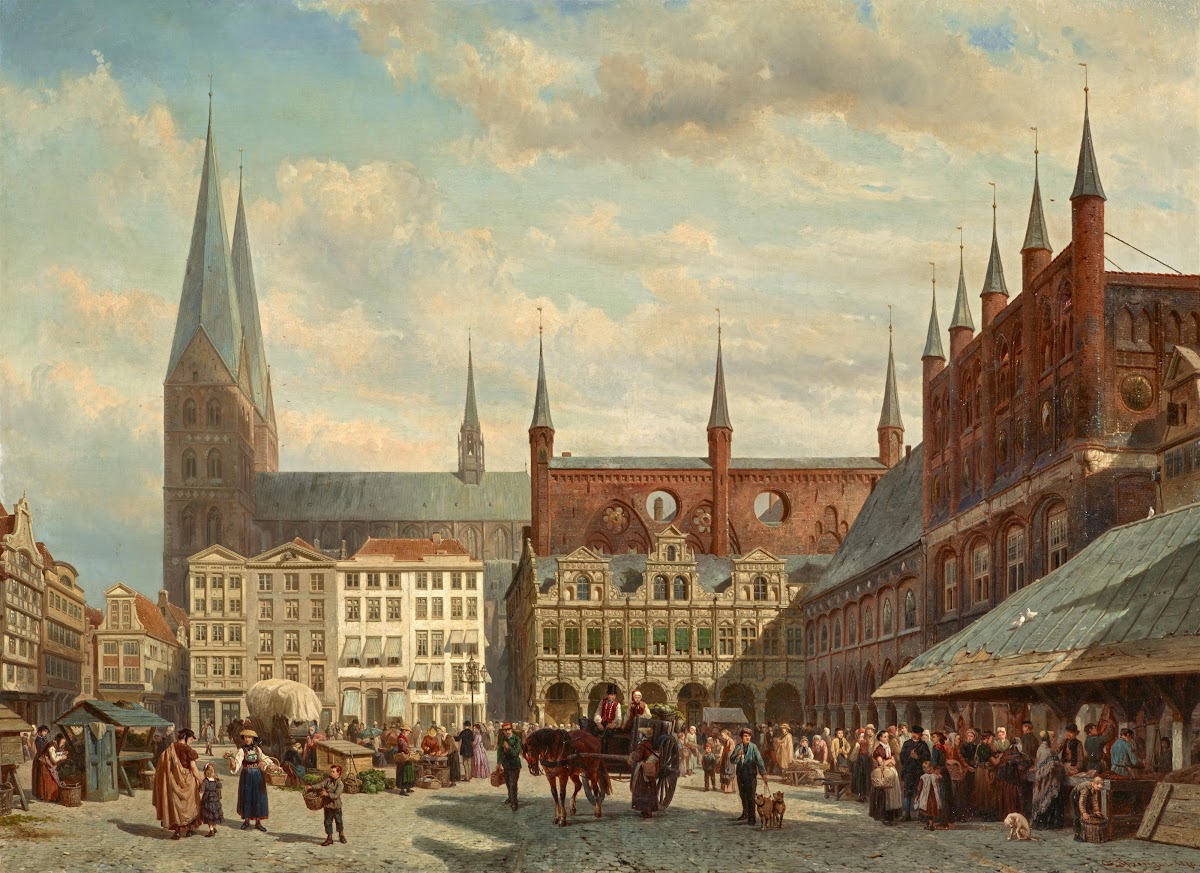 Ansicht des Lübecker Marktes 1870