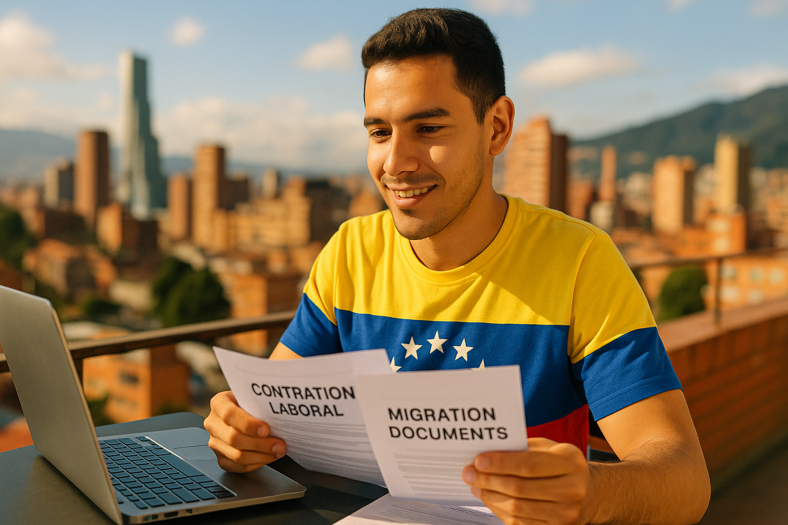 visa laboral en Colombia para venezolanos con documentos de migración y empleo