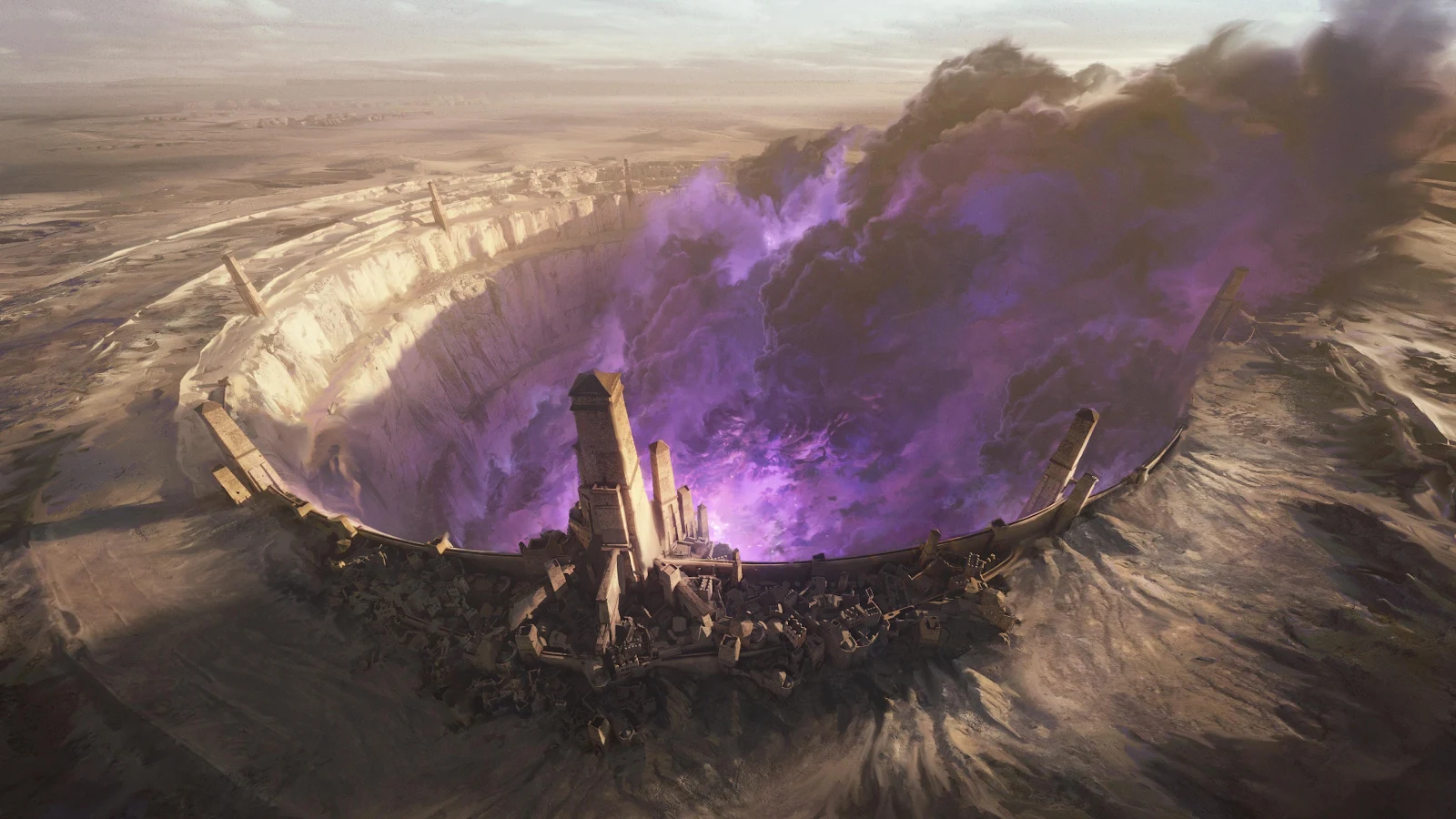 The Void Rift of Icathia - Fantasy Concept Art 4K Wallpaper (3840x2160)