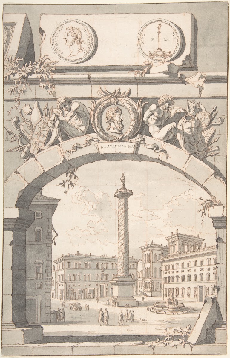View of the Column of Marcus Aurelius before 1704