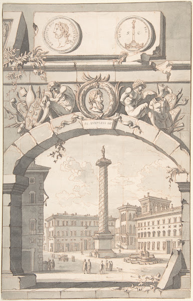 View of the Column of Marcus Aurelius before 1704