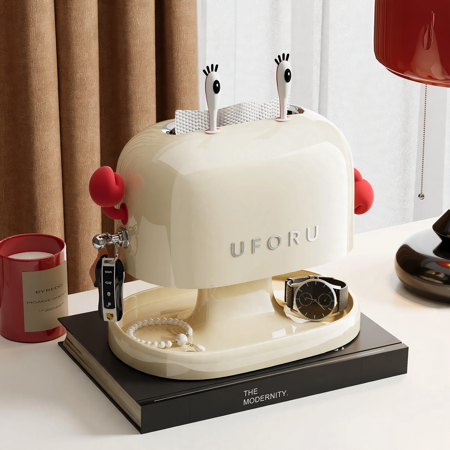 Plastic tissue box with storage, model DD2547