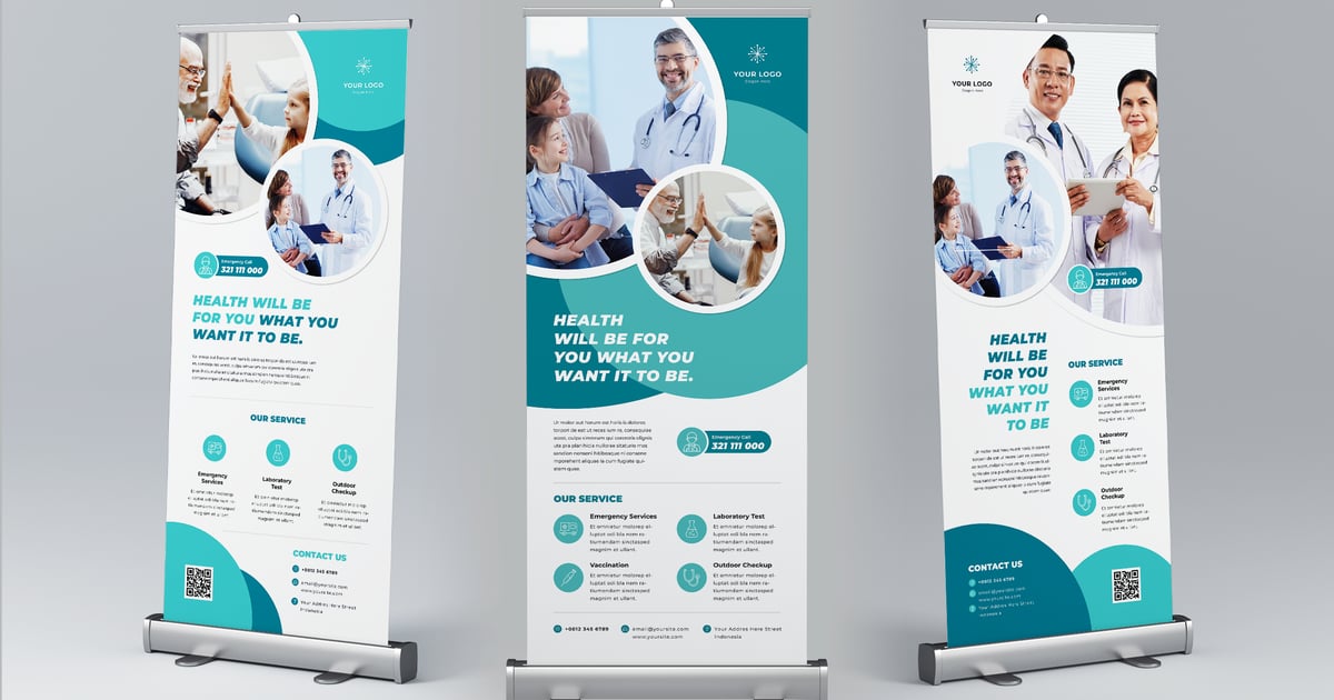 Roll Up Banner Medical Template Free Download – Envato Elements