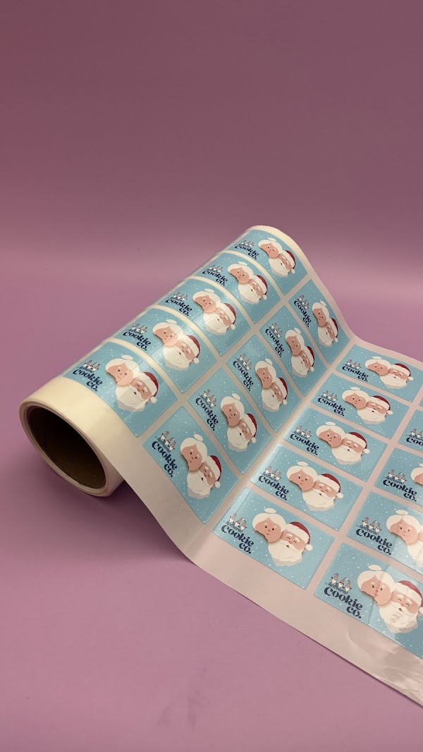 Labels on Rolls printed by Sticky Sitch Melbourne