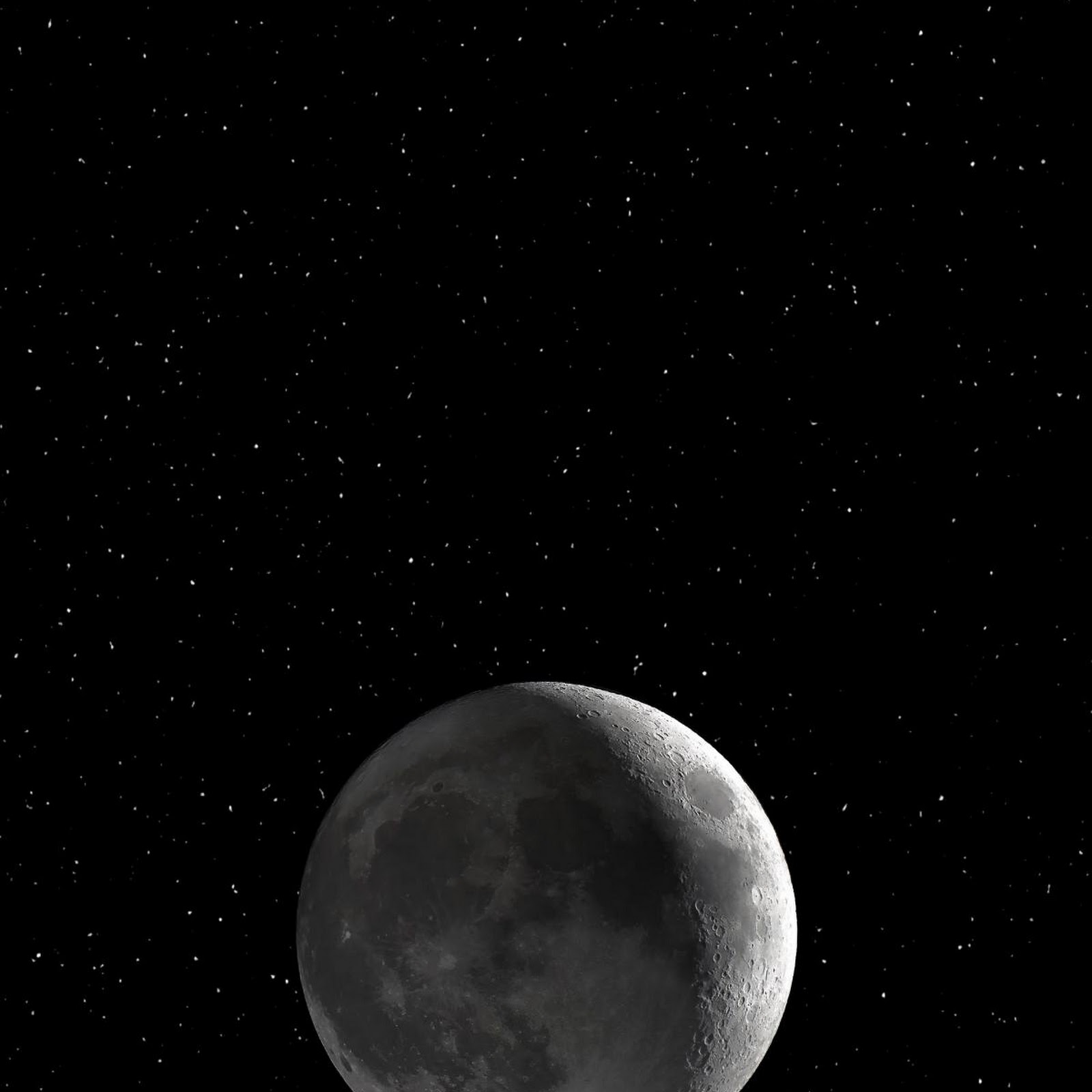Download Crescent Moon in Starry Sky Full HD iPhone