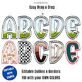 Canva Frames lines and dots Letters Uppercase lowercase photo 2 template 240