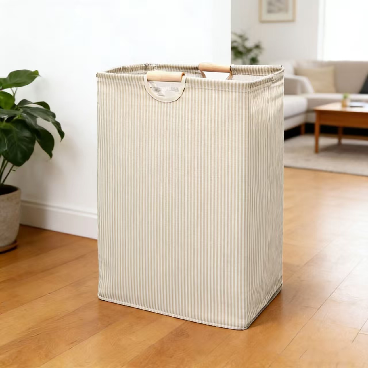 Cotton and linen laundry basket, foldable