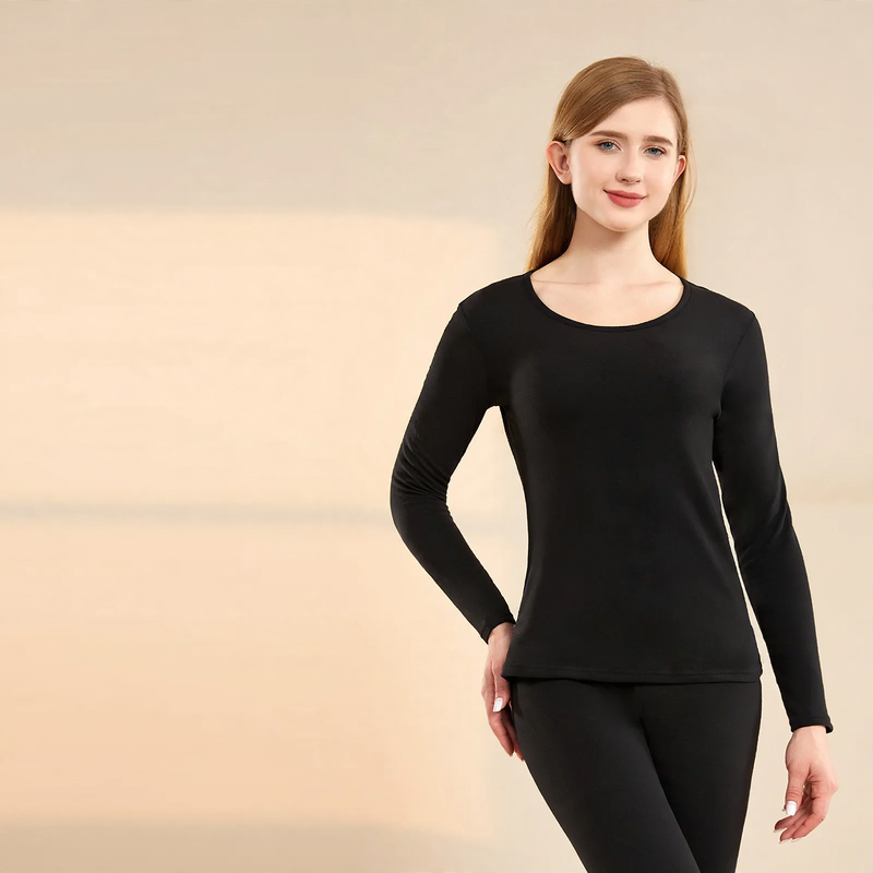 Thermal underwear set, padded, round neckline