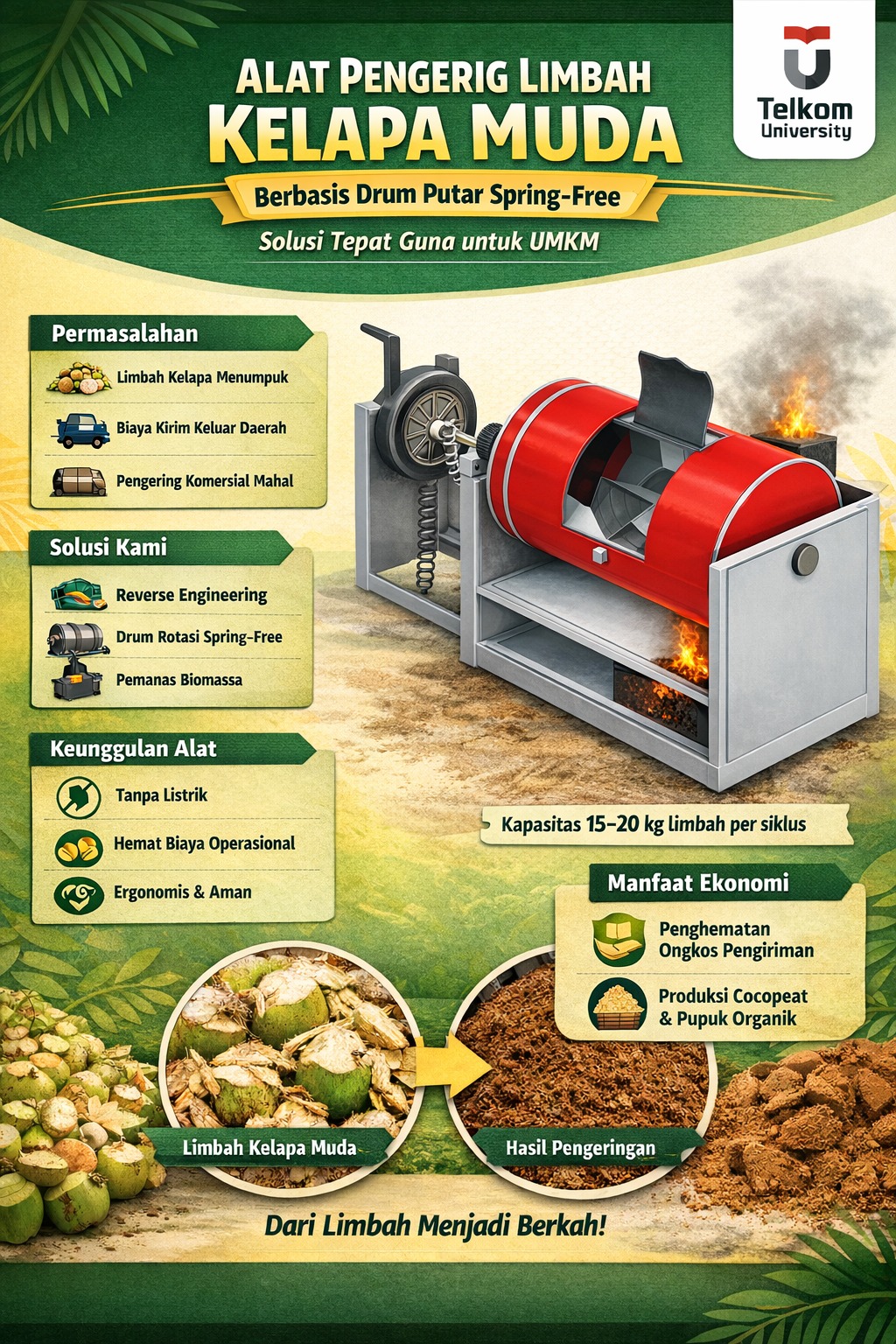 Alat Pengering Limbah Kelapa Muda