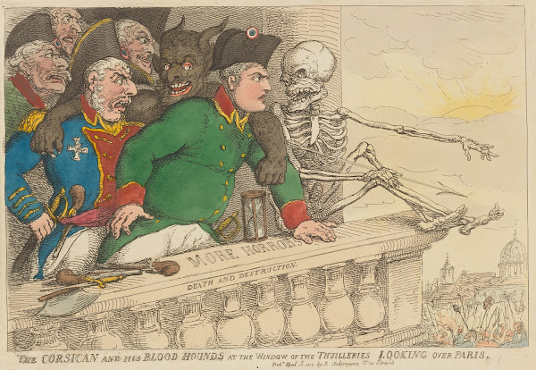 The Corsican and his blood hounds at the window of the Thuilleries looking over