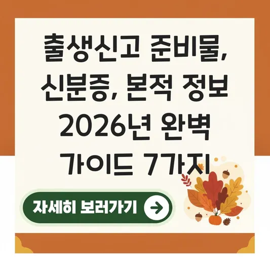 출생신고 준비물 신분증 본적 정보