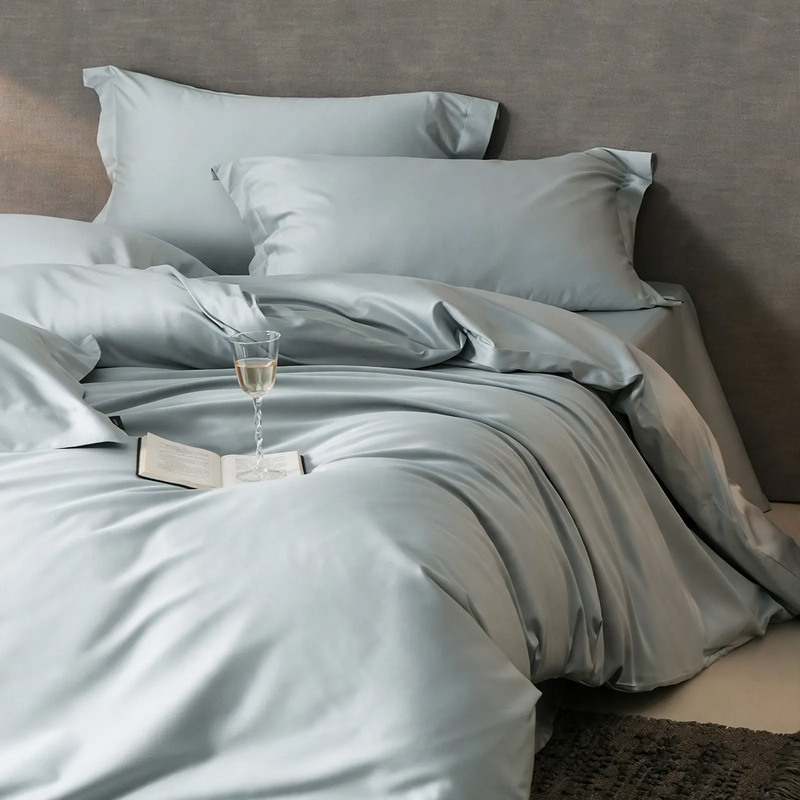 Long-staple cotton bedding, 4-piece, solid color