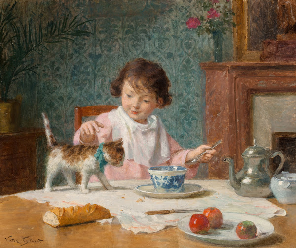 Jeune fille au chat
