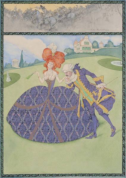 Elegantes Paar Im Garten servir Le Roi  Servir Les Dames 1906