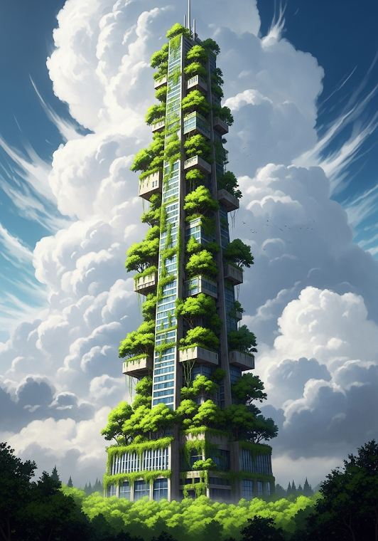 Verdant Overgrown Skyscraper