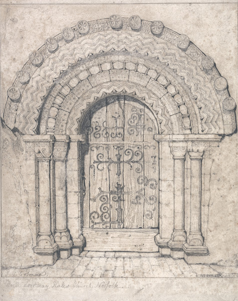 North Doorway of Hales Church Norfolk ca 1818