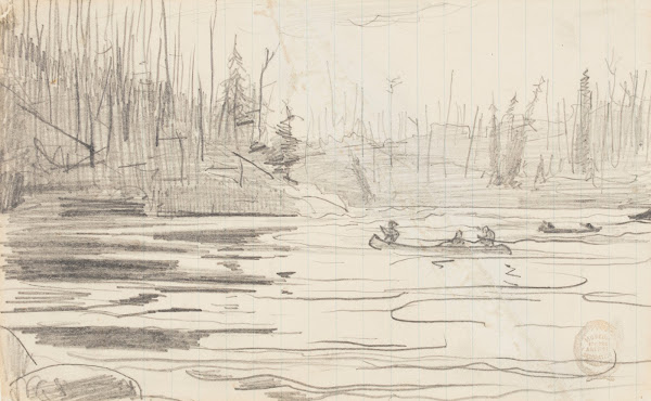 Canoes on a Lake 1897