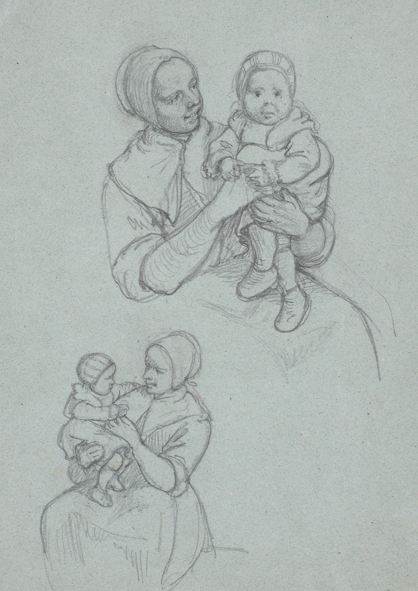 To studier af dalkalla med barn 1851