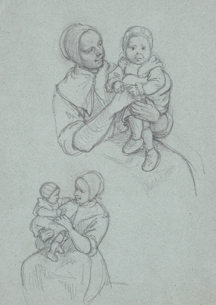To studier af dalkalla med barn 1851