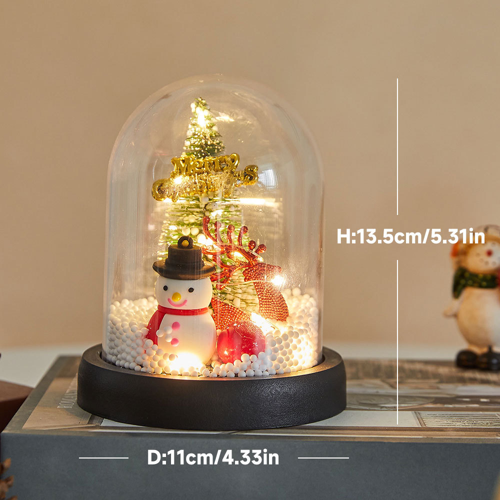 Mini Christmas tree in acrylic bell, illuminated, 13.5-21.5 cm