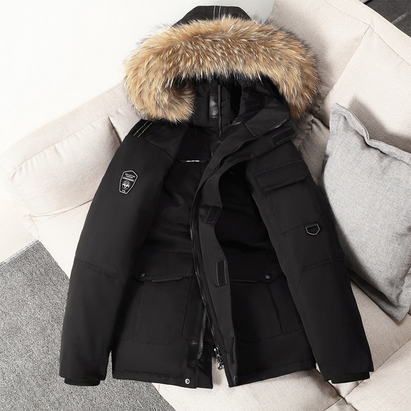 Padded Men's Down Jacket with Collar
