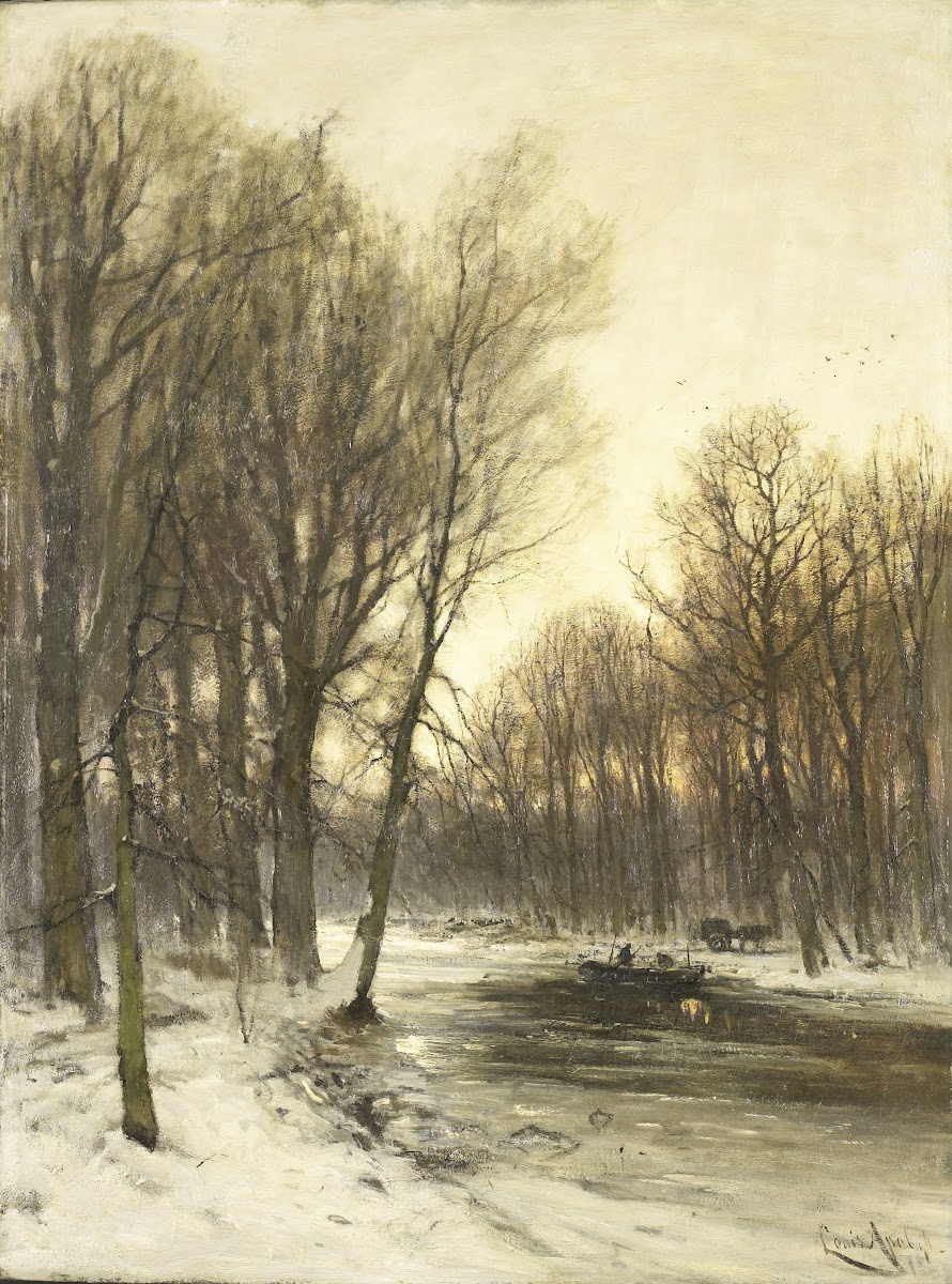 An Afternoon view of Snowy Woods c 1880   c 1936