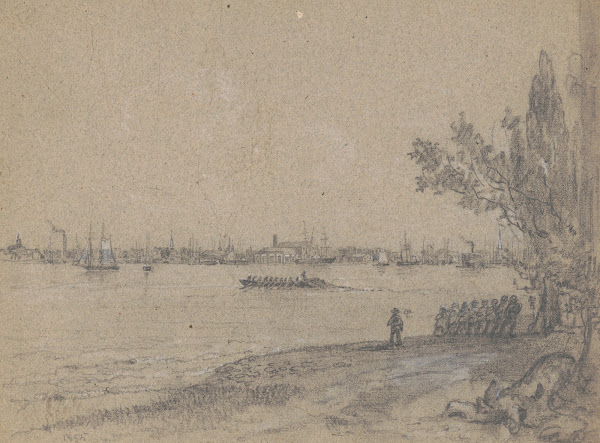 Setting a net for shad 1855